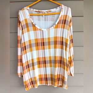 EUC Cato Women's Top in Orange,Yellow, and White Size L